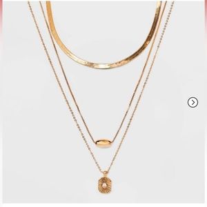 Herringbone Dogtag Chain Necklace -
A New Day Gold, brand new